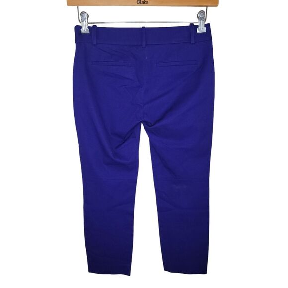 J Crew Nwt 'Minnie' Stretch Cotton Cropped Pants, Trousers Purple 0 Petite 0P - Picture 2 of 5